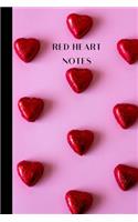 red heart notes: small lined Heart Notebook / Travel Journal to write in (6'' x 9'') 120 pages