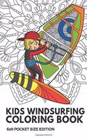 Kids Windsurfing Coloring Book 6x9 Pocket Size Edition