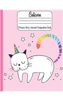 Caticorn Primary Story Journal Composition book