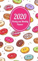 2020 Weekly and Monthly Planner: Pink, Purple, Aqua, Yellow & Green Donuts Dated Weekly Planner - Time Management - Increase Productivity - Weekly Agenda - 8.5" x 11" Organizer & Di