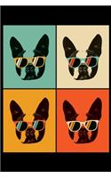 Boston Terrier Notebook - Boston Terrier With Sunglasses Journal - Retro Diary
