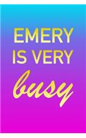 Emery: I'm Very Busy 2 Year Weekly Planner with Note Pages (24 Months) - Pink Blue Gold Custom Letter E Personalized Cover - 2020 - 2022 - Week Planning - 