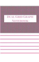 Dual Grid Graph Notebook: 4x4 Half Lined Half Graph Paper Notebook, Graph Paper And Lined Paper Notebook. 100 Pages. 8.5 x 11 Size. Light Pink Theme