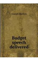 Budget Speech Delivered