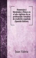 Homenaje a Menendez y Pelayo en el ano vigesimo de su profesorado: Estudios de erudicion espanola (Spanish Edition)
