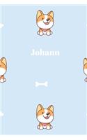 Johann: Liniertes Corgi Notizbuch oder Hund Notizheft liniert - Hunde Journal für Männer und Frauen mit Linien