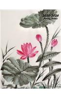 2020-2024 Monthly Planner: Large Five Year Planner with Flower Coloring Pages (Lotus Flowers)