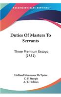 Duties Of Masters To Servants