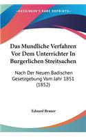 Mundliche Verfahren Vor Dem Unterrichter In Burgerlichen Streitsachen