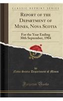Report of the Department of Mines, Nova Scotia: For the Year Ending 30th September, 1904 (Classic Reprint)