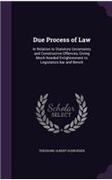 Due Process of Law: In Relation to Statutory Uncertainty and Constructive Offences, Giving Much Needed Enlightenment to Legislators bar and Bench