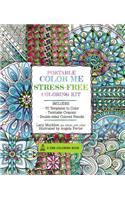 Portable Color Me Stress-Free Coloring Kit: Includes Book, Colored Pencils and Twistable Crayons: Includes Book, Colored Pencils and Twistable Crayons