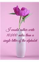 I would rather write 10,000 no single letter of the alphabet
