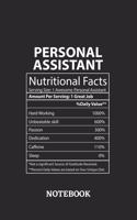 Nutritional Facts Personal Assistant Awesome Notebook: 6x9 inches - 110 blank numbered pages - Greatest Passionate working Job Journal - Gift, Present Idea