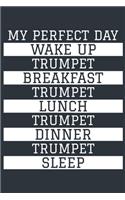 Trumpet Notebook 'My Perfect Day' - Funny Trumpet Player Gift - Trumpet Journal - Trumpet Diary: Medium College-Ruled Journey Diary, 110 page, Lined, 6x9 (15.2 x 22.9 cm)