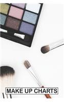 Makeup Charts: 6 x 9 100 page journal of makeup charts. Perfect for students a beauty school, cosplay designers makeup artists.