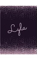 Lyla: Lyla Attractive journal: pink and black sparkly designer notebook. Arty stylish girls stylish journals. Girls notebooks