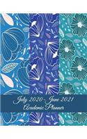 July 2020-June 2021 Academic Planner: Blue Sky Art Design, Calendar Book July 2020-June 2021 Weekly/Monthly/Yearly Calendar Journal, Large 8.5" x 11" 365 Daily journal Planner, 12 Months