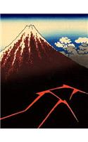 Japanese Writing Practice Book: Hokusai - Lightnings Below the Summit Cover - Premium Kanji practice notebook - Genkouyoushi Paper - 110 pages(16 Japanese Practice)