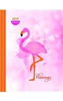 Flamingo Bird Diary Planner: Pink Paint Splatter Graphic