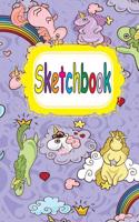 Sketchbook: Sketchbook for Girls, Cute Unicorn Background, Large Blank Sketchbook for Girls, for Drawing, Sketching & Crayon Coloring (Kids Drawing Books) Volum(10 Unicorn Sketchbook)