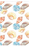 Shell Journal: Watercolor Shell Illustrations Medium Lined Journaling Notebook