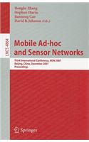 Mobile Ad-Hoc and Sensor Networks