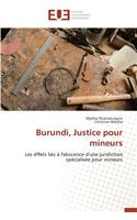 Burundi, Justice Pour Mineurs