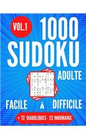 1000 SUDOKU Adulte Facile à Difficile + 72 Diaboliques - 22 Inhumains Vol.1