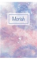 Moriah: First Name Personalized Notebook, College Ruled (Lined) Journal, Cute Pastel Notepad with Marble Pattern for Girls, Teens and Women