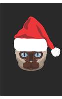 Siamese Cat Notebook - Siamese Cat Santa Hat Cat Lover Christmas Gift - Siamese Cat Journal