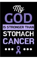 My God Is Stronger Than Stomach Cancer: Lined Journal Notebook for Gastric Cancer Survivors, Periwinkle Awareness Month