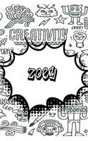 Zoey: Blank Comic Book Doodle Story Telling Journal Notebook 120 Pages 6x9