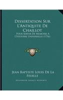 Dissertation Sur L'Antiquite De Chaillot