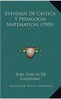 Estudios de Critica y Pedagogia Matematicas (1900)