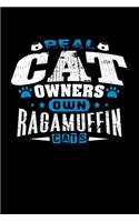 Real Cat Owners Own Ragamuffin Cats: Blank Lined Journal For Cat Lovers, Black Cover