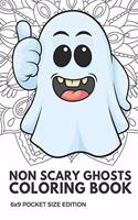 Non Scary Ghosts Coloring Book 6x9 Pocket Size Edition: Color Book with Black White Art Work Against Mandala Designs to Inspire Mindfulness and Creativity. Great for Drawing, Doodling and Sketching.