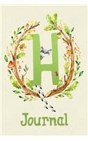 Cute Woodland Critter Journal with Initial
