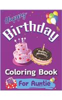 Happy Birthday Coloring Book for Auntie