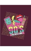 90's the best time: 90's the best time on red cover (8.5 x 11) inches 110 pages, Blank Unlined Paper for Sketching, Drawing, Whiting, Journaling & Doodling(5 90's the Best Time on Red Sketchbook)