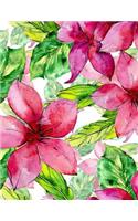Dot Grid Notebook: Blank Dot Grid Journal Dotted Pages for Bullet Journaling Watercolor Floral Tropical Jungle