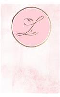 L: Monogram Journal Monogrammed with Personalized Rose Gold Letter 'l'(12 Pastel Pink Rose Gold Monogram)