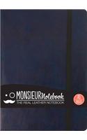 Monsieur Notebook Leather Journal - Navy Ruled Medium A5