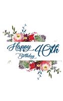 Happy 40th Birthday Guest Book (Hardcover)