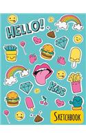 SketchBook: Sketchbook for Kids: Blank Paper Drawing, 120 Pages 8.5"x11", Doodling or Sketching, Large Blank Pages For Sketching (Blank Drawing Books) Hello! Em(Sketch Book - Emoji Drawing)