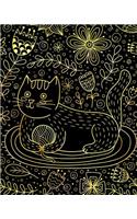 Journal Notebook Cute Cat in Flowers Pattern 10: 172 Lined Numbered Pages With 3 Index Pages For Easy Organization in Large 8 x 10 Size For Journaling, Writing, Planning or Doodling.(41 Artsy Lined Journals)