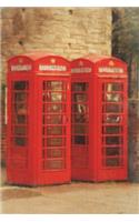2 Telephone Booths - Blank Notebook with Fleur de Lis Corners: Soft Cover, 6 x 9 Journal, 100 Pages
