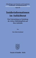 Insiderinformationen Im Aufsichtsrat