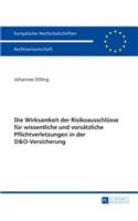 Die Wirksamkeit der Risikoausschluesse fuer wissentliche und vorsaetzliche Pflichtverletzungen in der D&O-Versicherung