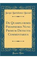 De Quamplurimis Phosphoris Nunc Primum Detectis Commentarius (Classic Reprint)